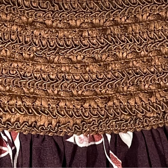 Jon & Anna Contemporary Burgundy Floral Boho Pleated Maxi Skirt Small NWT - Picture 4 of 15